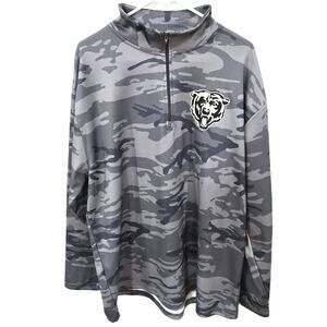 Team Apparel Size 2XL Men's NFL Chicago Bears Gray Camo 1/4 Zip Pullover